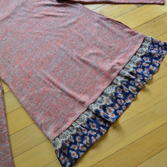 LOGO Lori Goldstein Space Dye Sweater Knit Top with Tier Red US S - Picture 11 of 12